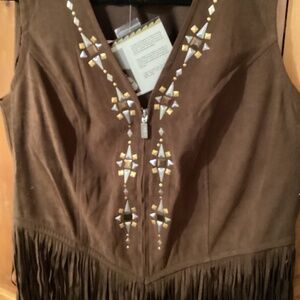 Bob Mackie Wearable Art Western Vest.  1X NWT